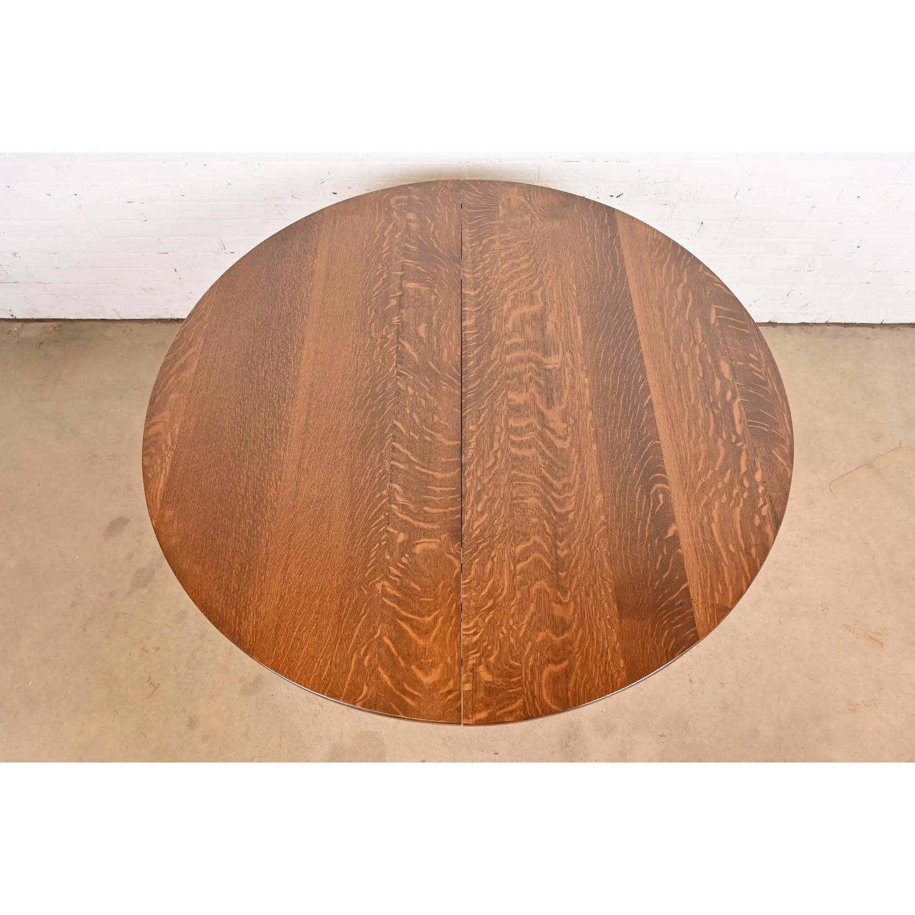 Gustav Stickley Antiker Missions-Esstisch aus Eiche im Arts & Crafts-Stil im Angebot 2