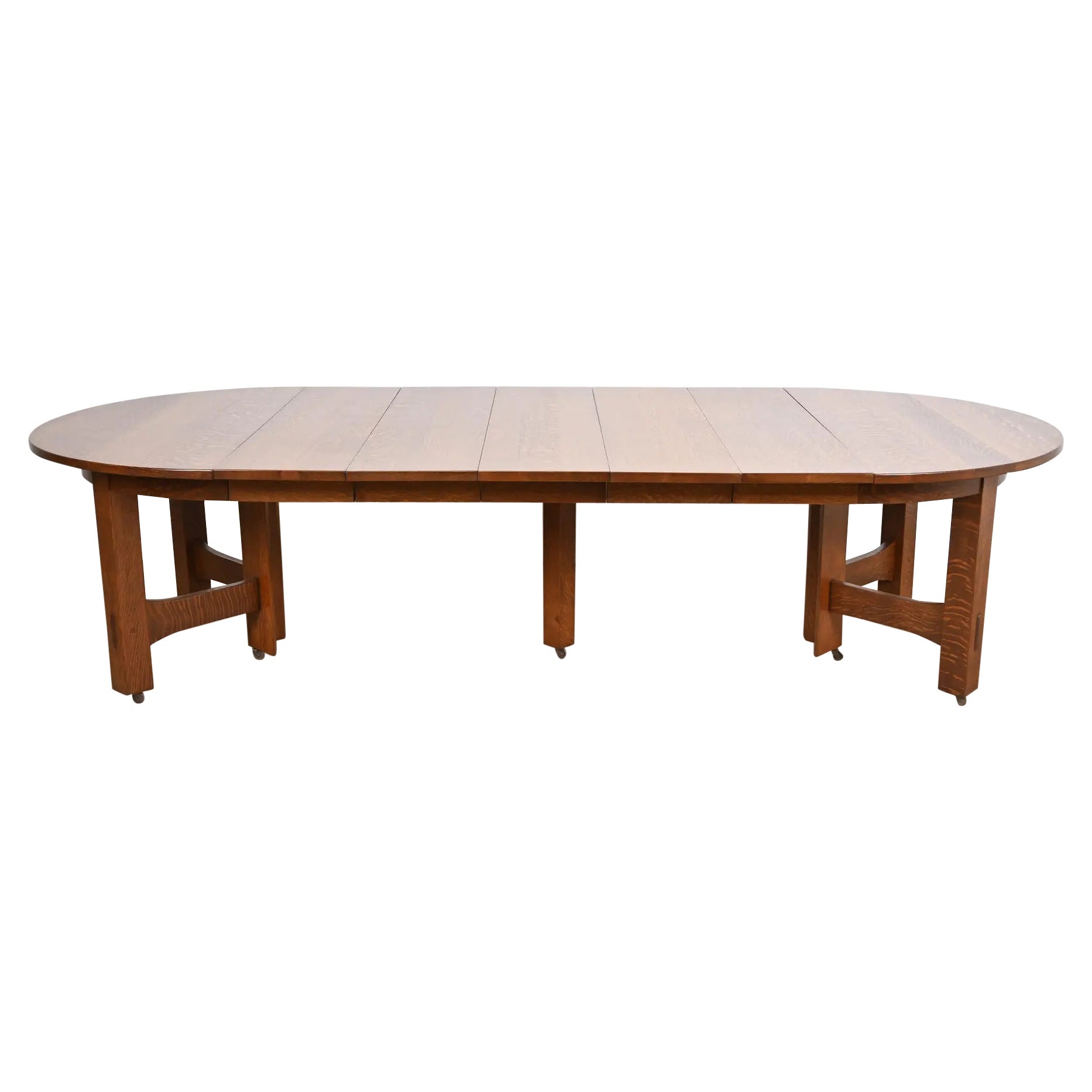 Gustav Stickley Antique Mission Oak Arts & Crafts Extension Dining Table