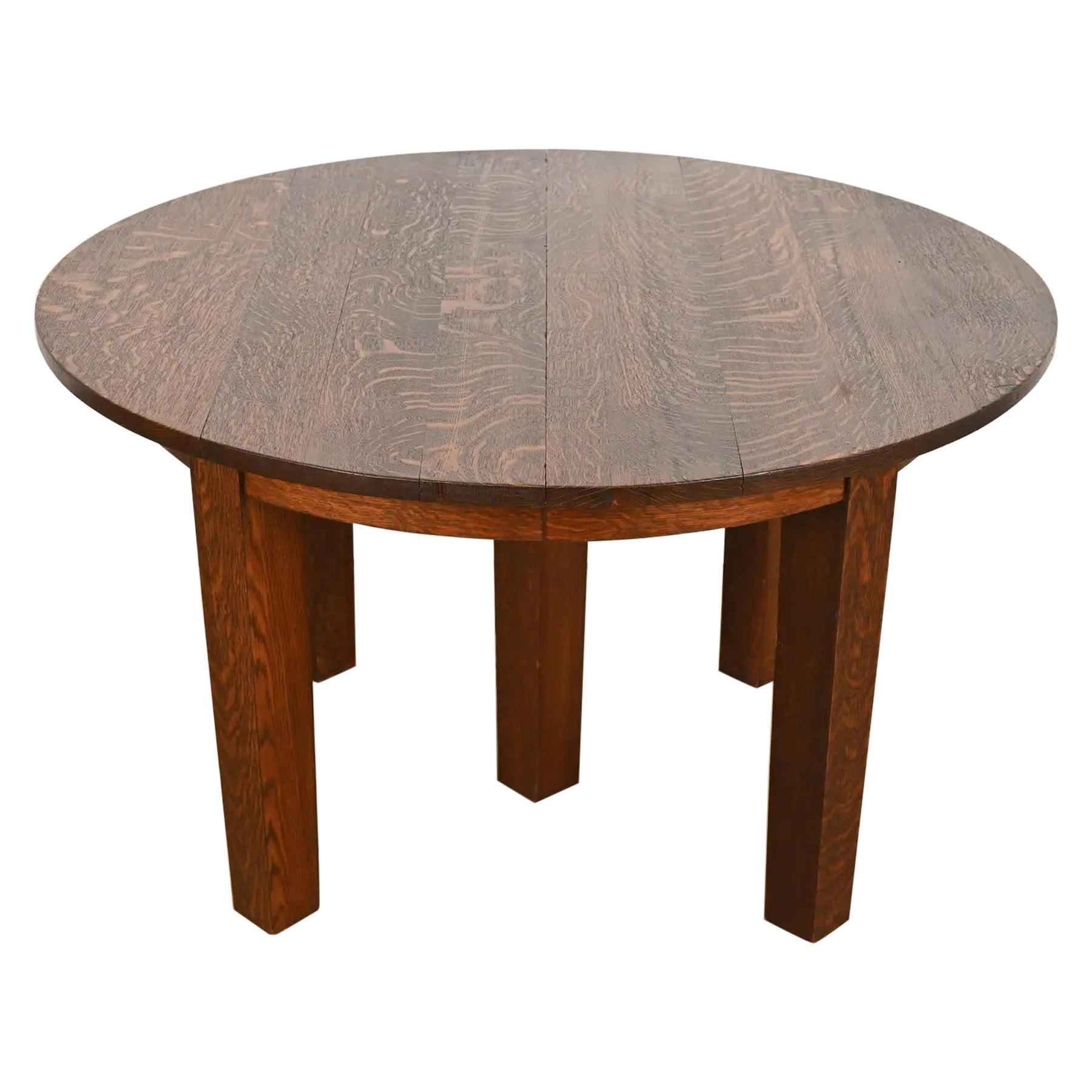 Tavolo da pranzo allungabile in quercia Mission Arts & Crafts di Gustav Stickley in vendita