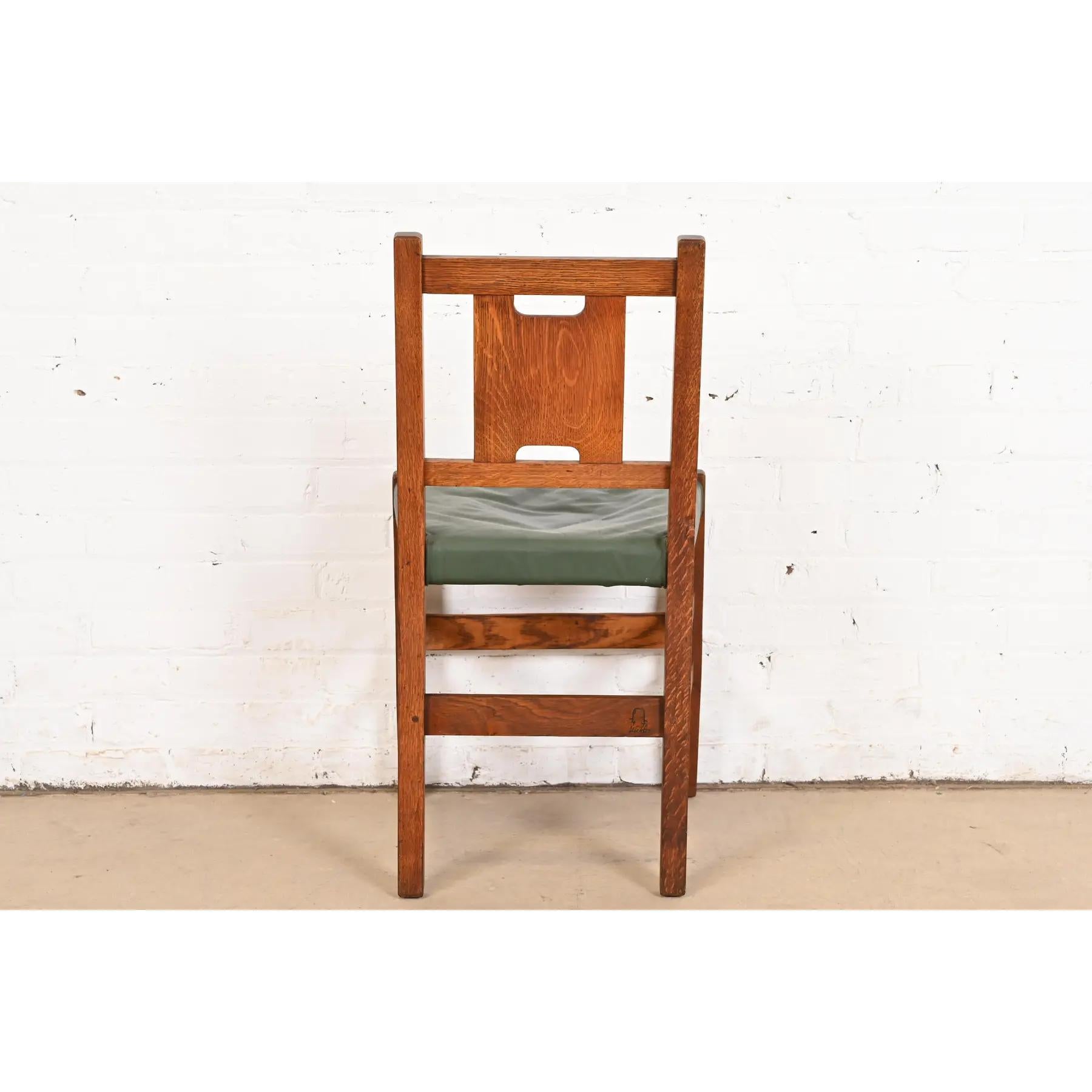 Gustav Stickley Antique Mission Oak Arts & Crafts H-Back Desk or Side Chair 4