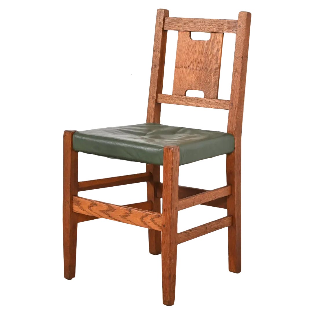 Gustav Stickley Antique Mission Oak Arts & Crafts H-Back Desk or Side Chair