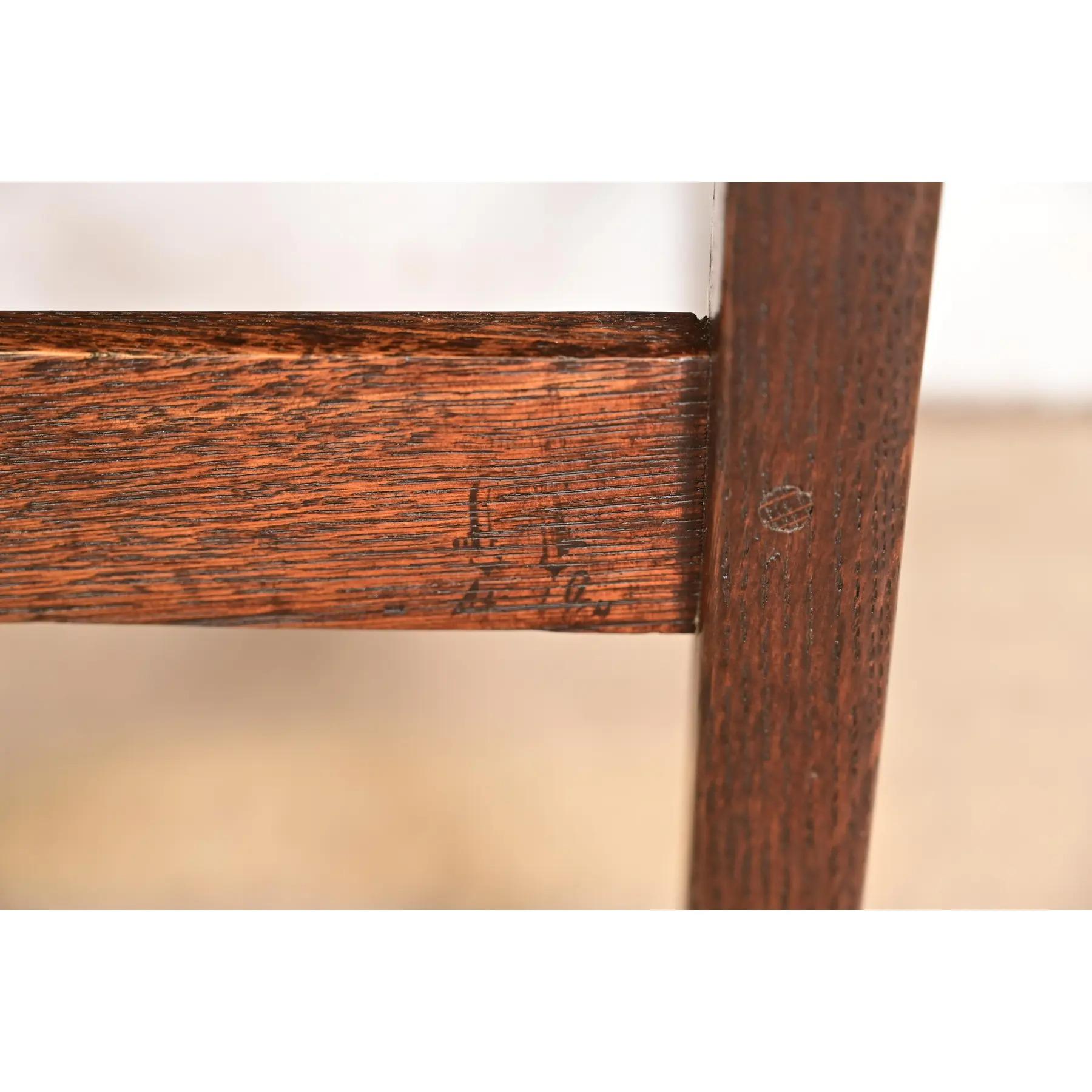 Gustav Stickley Antique Mission Oak Arts & Crafts H-Back Dining Chairs, Pair en vente 4