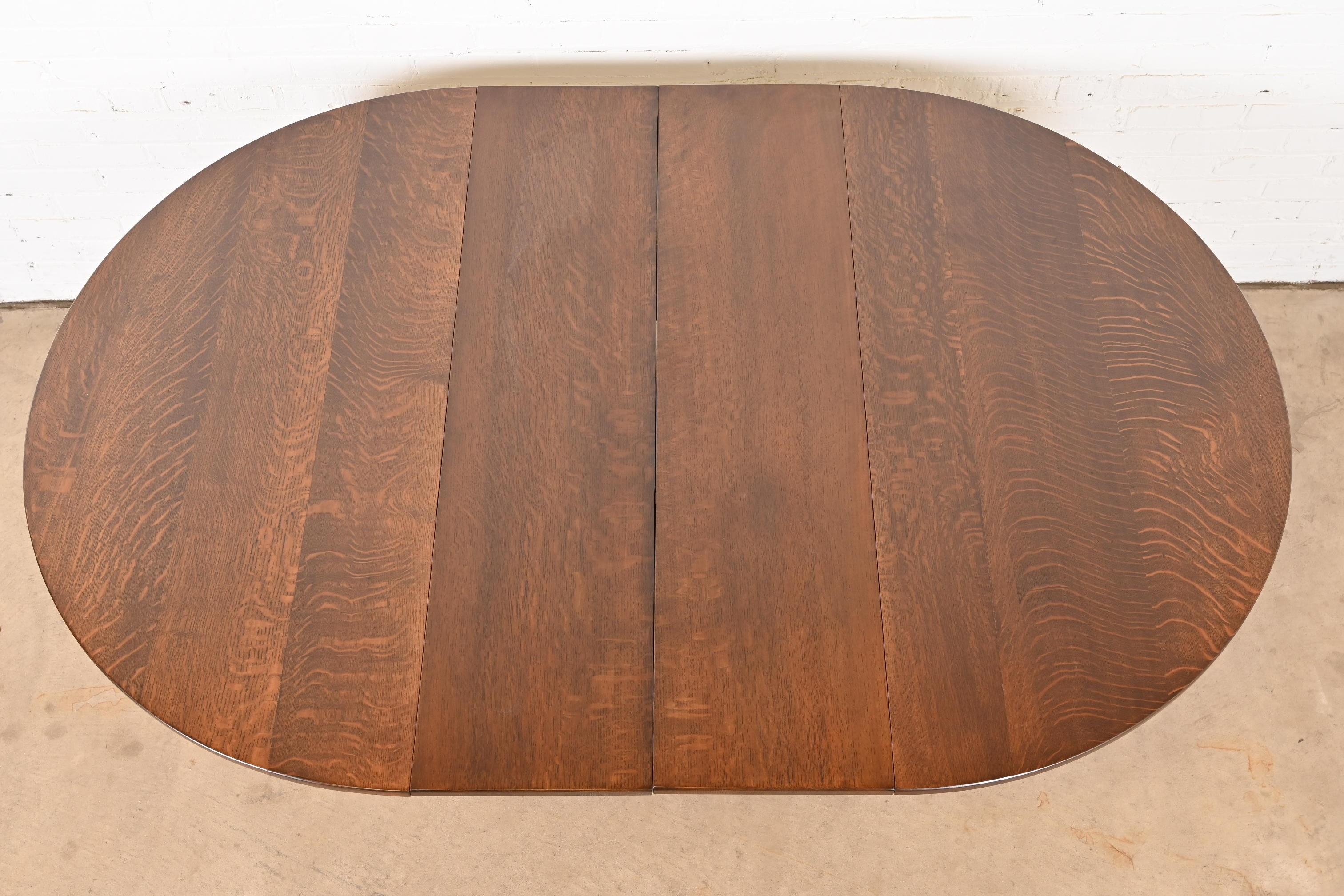 Gustav Stickley Antique Mission Oak Arts & Crafts Pedestal Dining Table 5