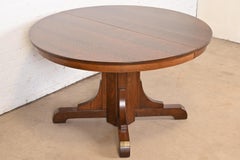 Gustav Stickley Antique Mission Oak Arts & Crafts Pedestal Dining Table