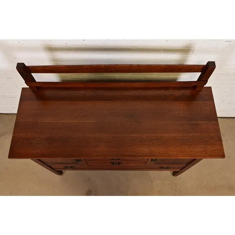 Credenza Mission Arts & Crafts Gustav Stickley in Oak, circa 1910 in vendita 5