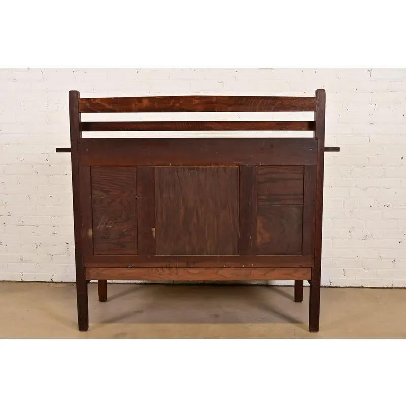 Credenza Mission Arts & Crafts Gustav Stickley in Oak, circa 1910 in vendita 7
