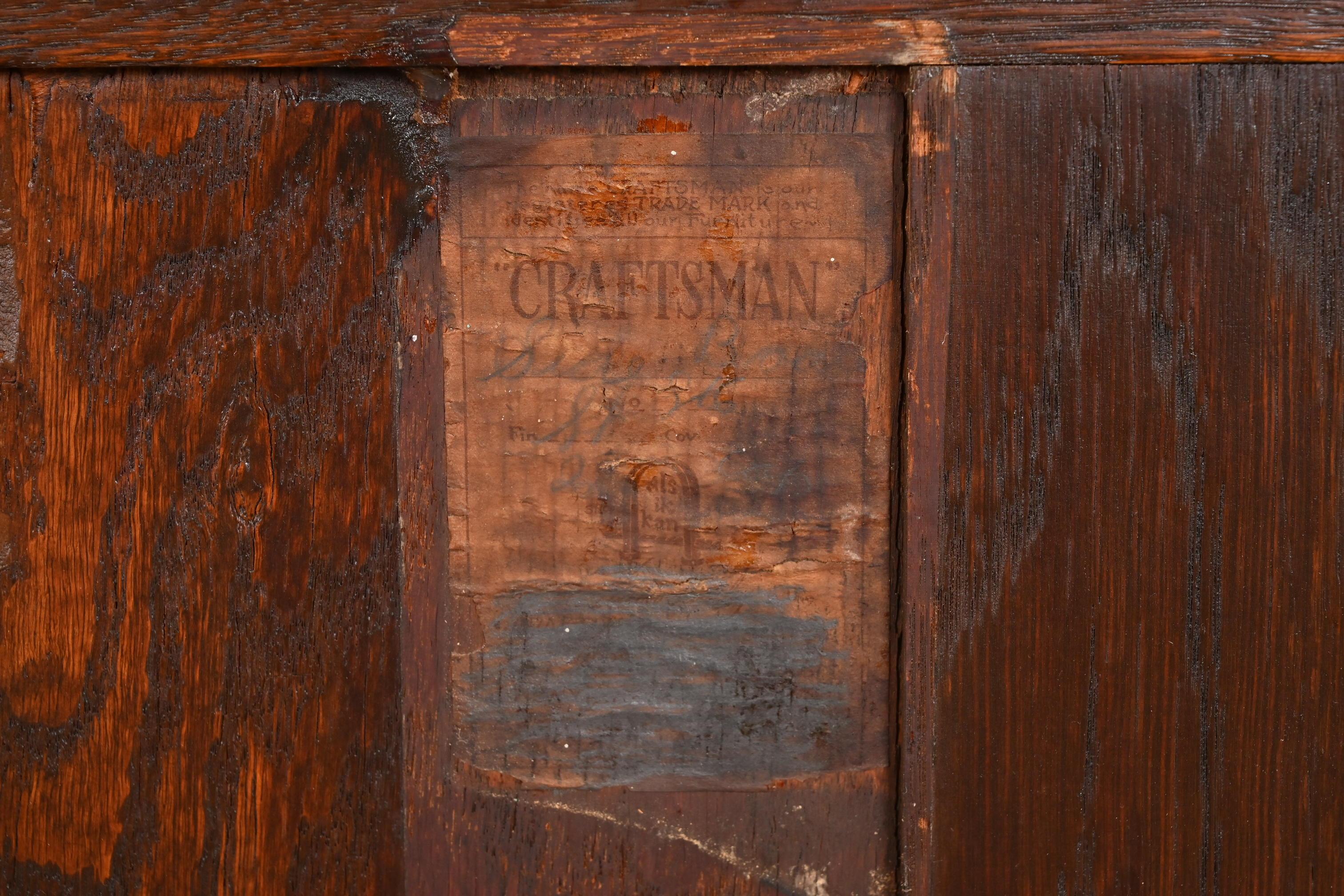 Credenza Mission Arts & Crafts Gustav Stickley in Oak, appena rifinita in vendita 5
