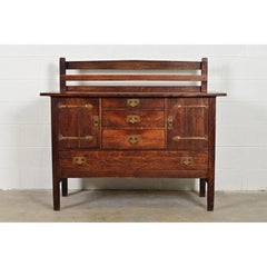 Gustav Stickley Antique Mission Oak Arts & Crafts Strap Hinge Sideboard