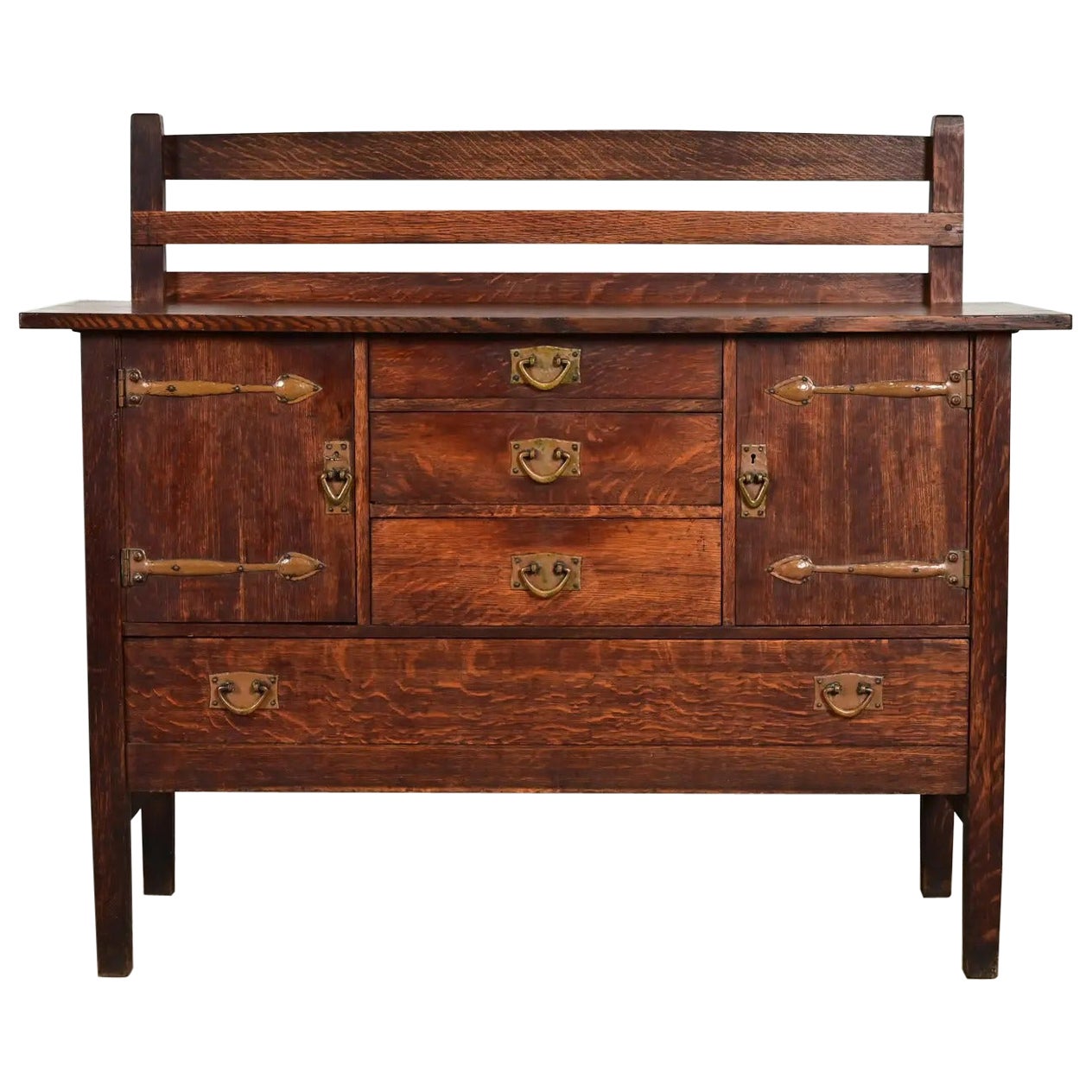 Gustav Stickley Antique Mission Oak Arts & Crafts Strap Hinge Sideboard