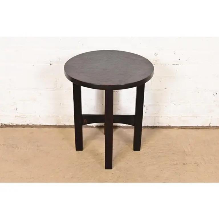 Arts and Crafts Table d'appoint Tabouret Mission Oak Arts & Crafts Antique Gustav Stickley en vente