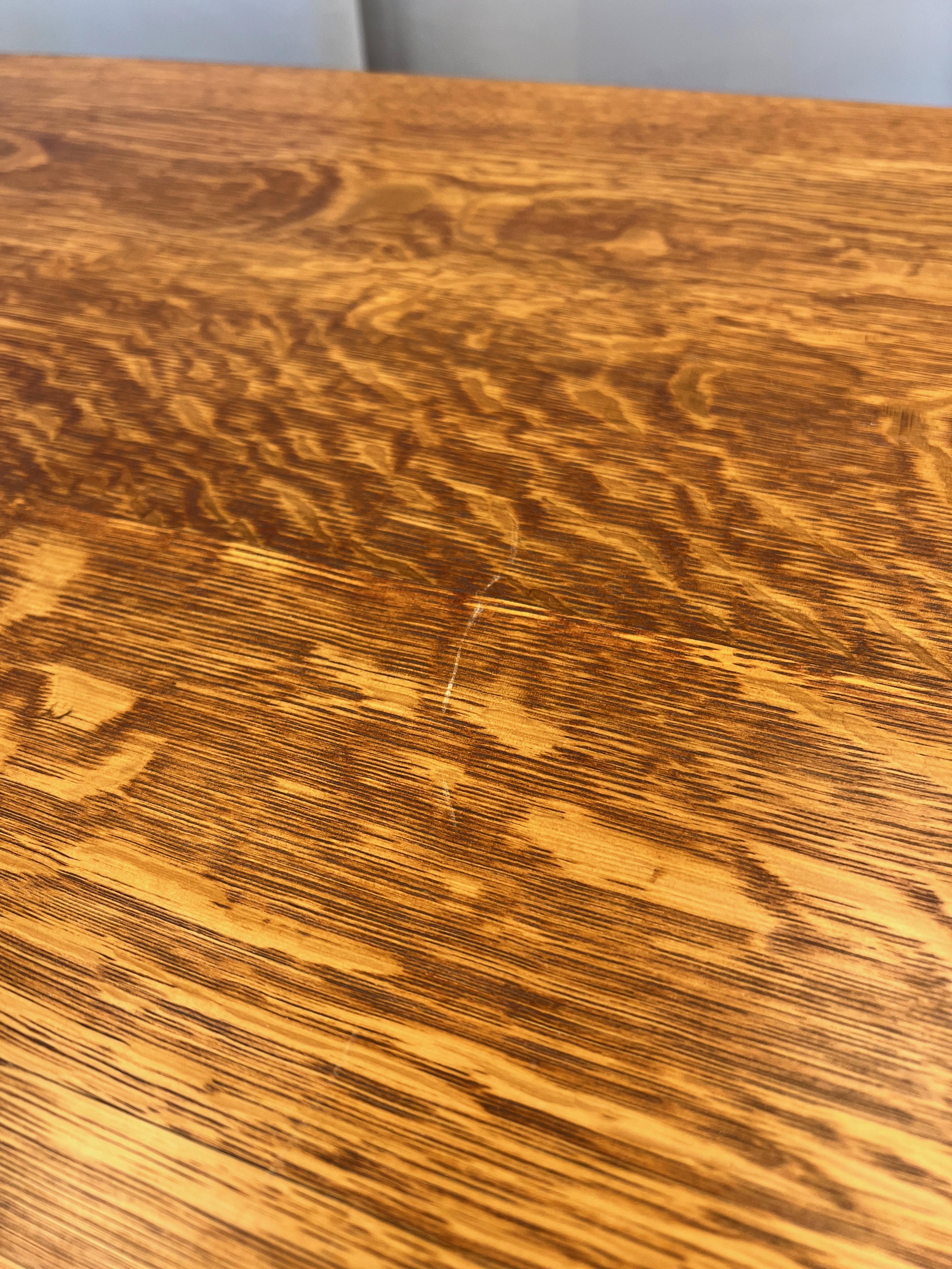 Gustav Stickley Arts and Crafts Mission-Style Oak Trestle Table, c. 1910 For Sale 4