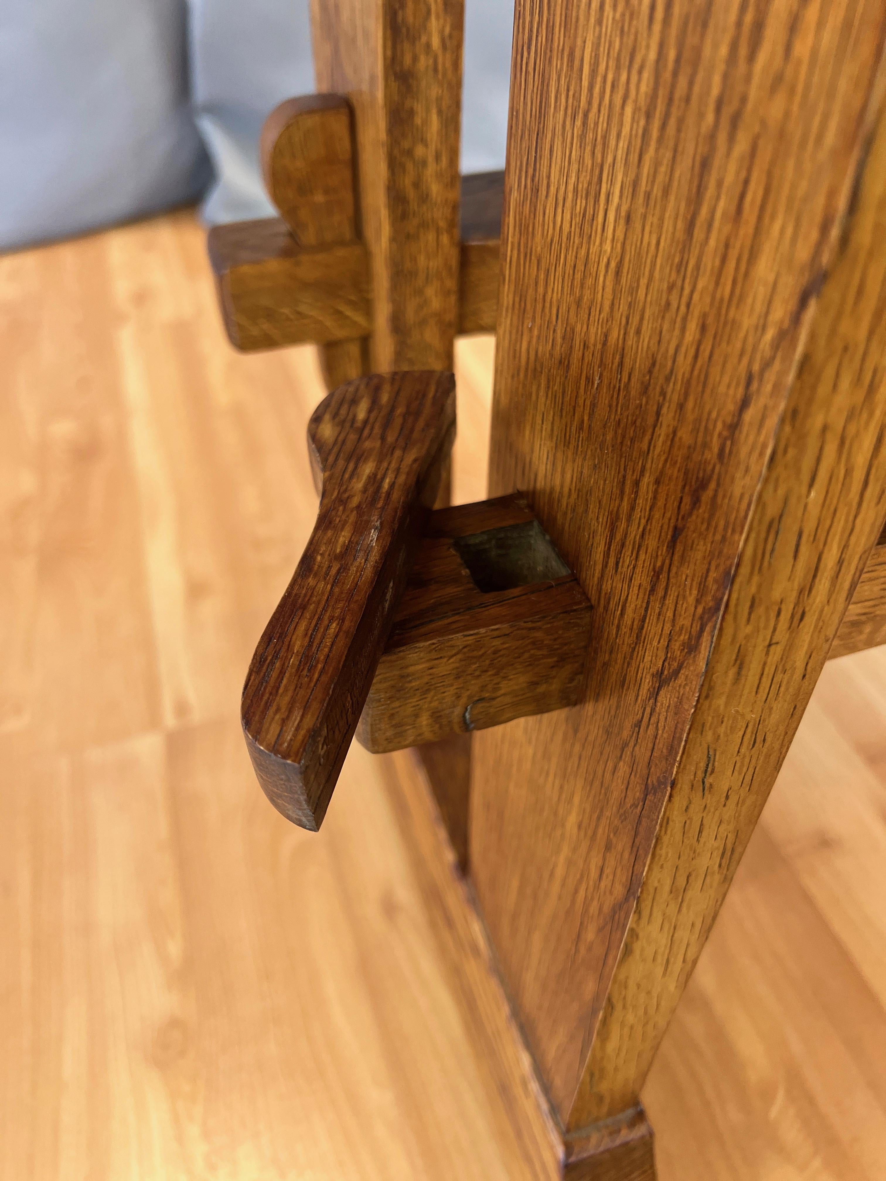 Gustav Stickley Arts and Crafts Mission-Style Oak Trestle Table, c. 1910 For Sale 11