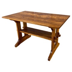 Gustav Stickley Arts and Crafts Mission-Style Oak Trestle Table, c. 1910