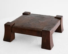 Gustav Stickley Arts & Crafts Leather Footstool, American no. 302, Circa 1910