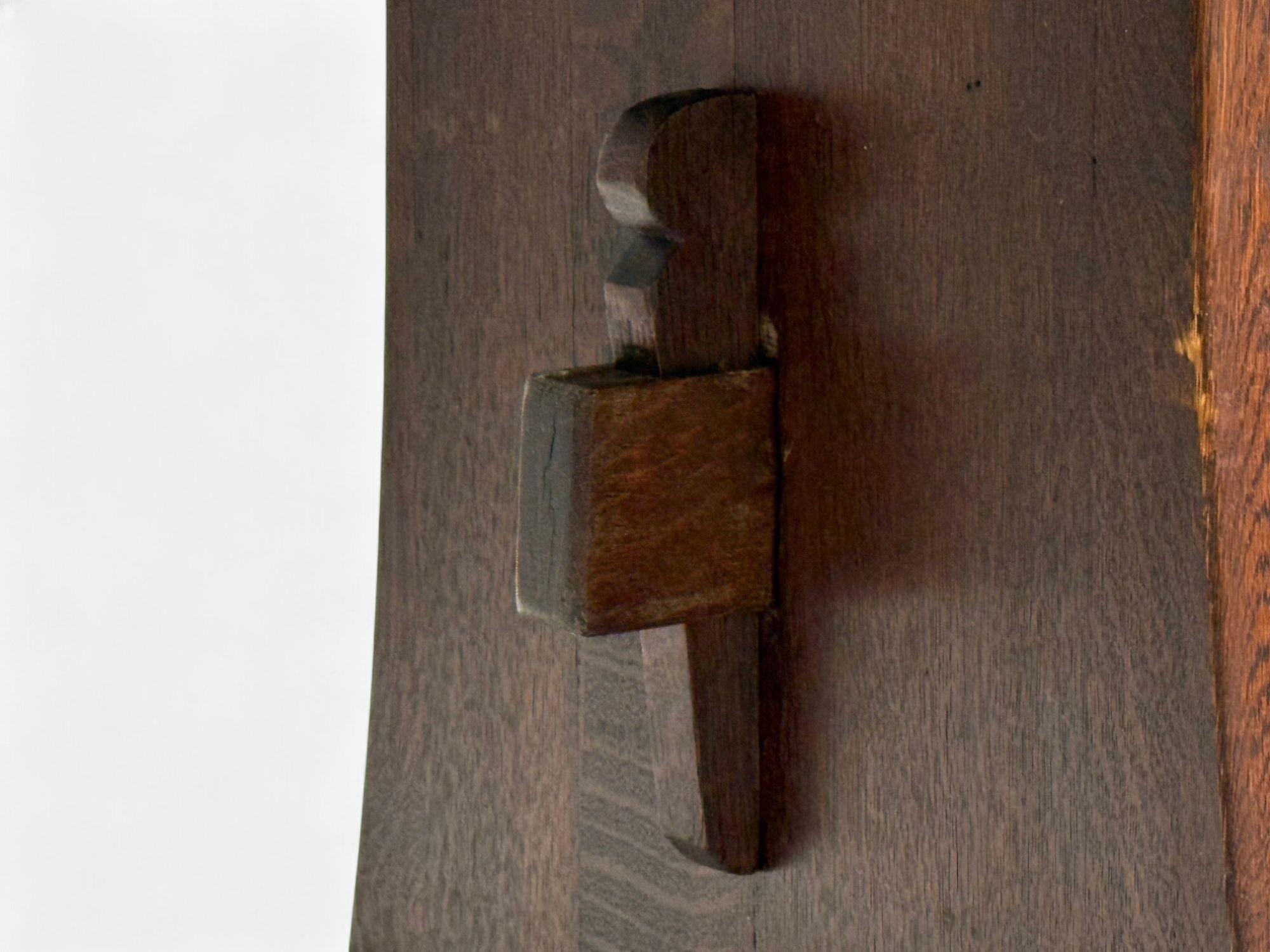 XX secolo Gustav Stickley, Arts & Crafts, tavolo da biblioteca con base a cavalletto, Mission Oak, 1900