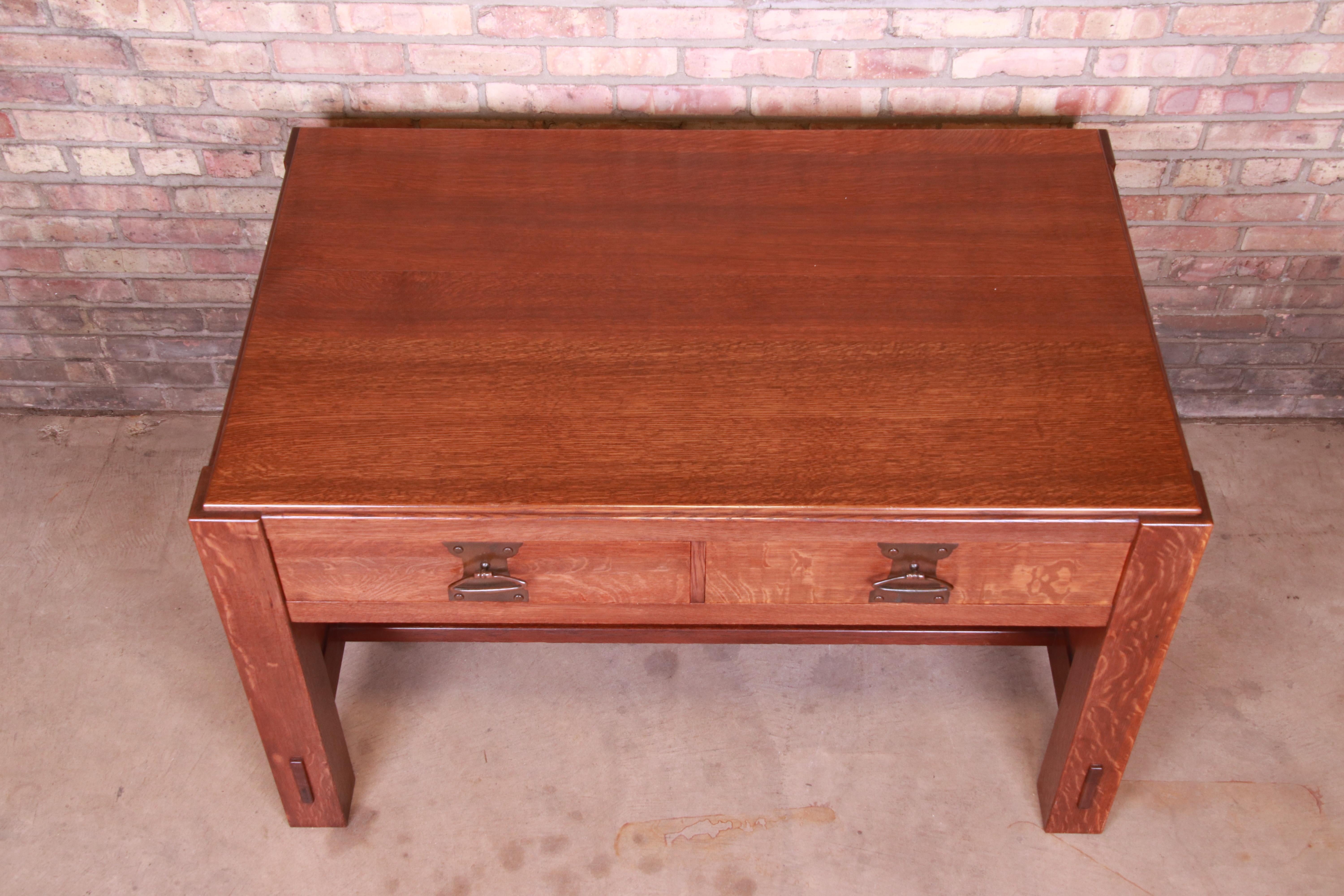 Gustav Stickley Attributed Mission Oak Arts & Crafts Desk or Library Table 2