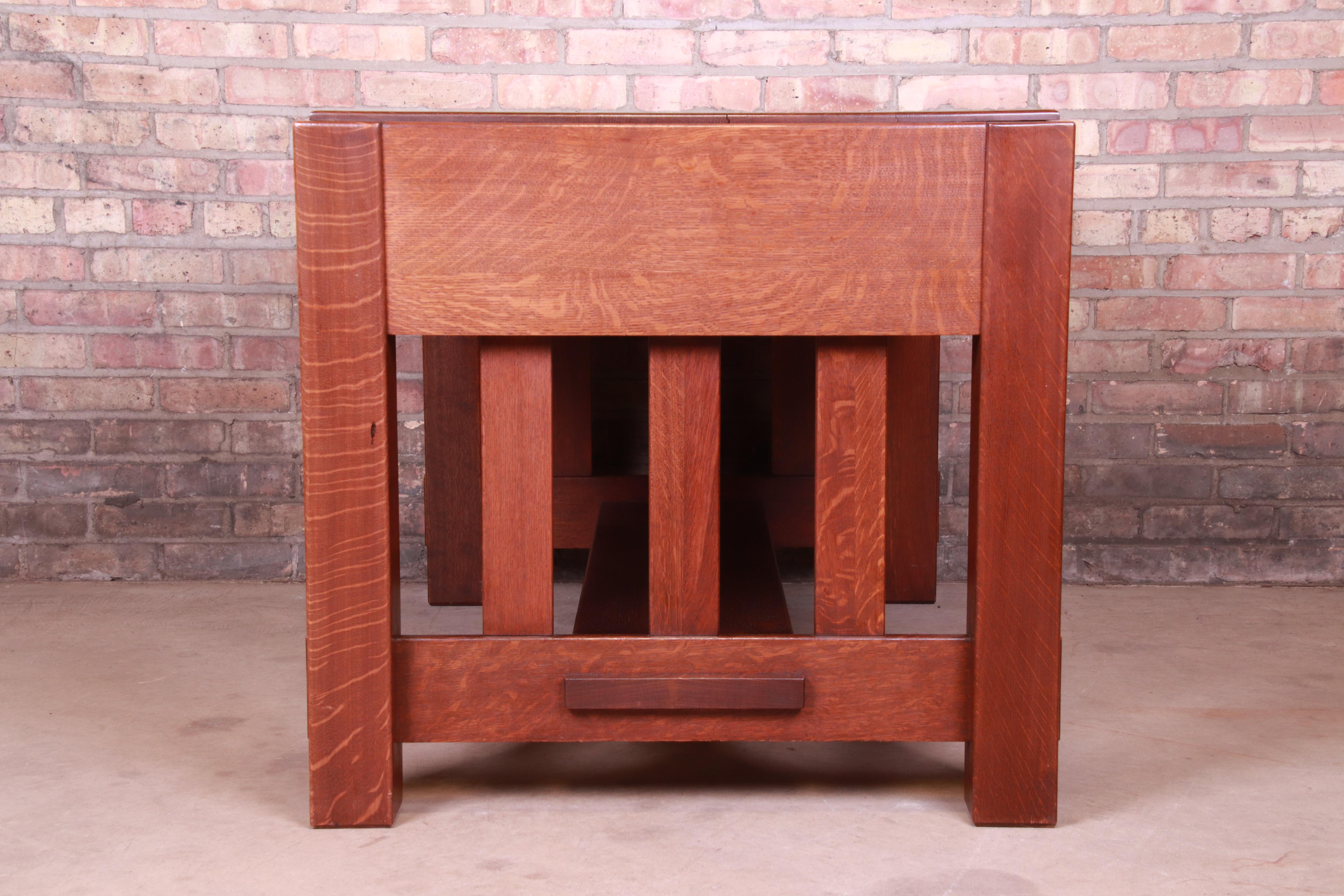 Gustav Stickley Attributed Mission Oak Arts & Crafts Desk or Library Table 4