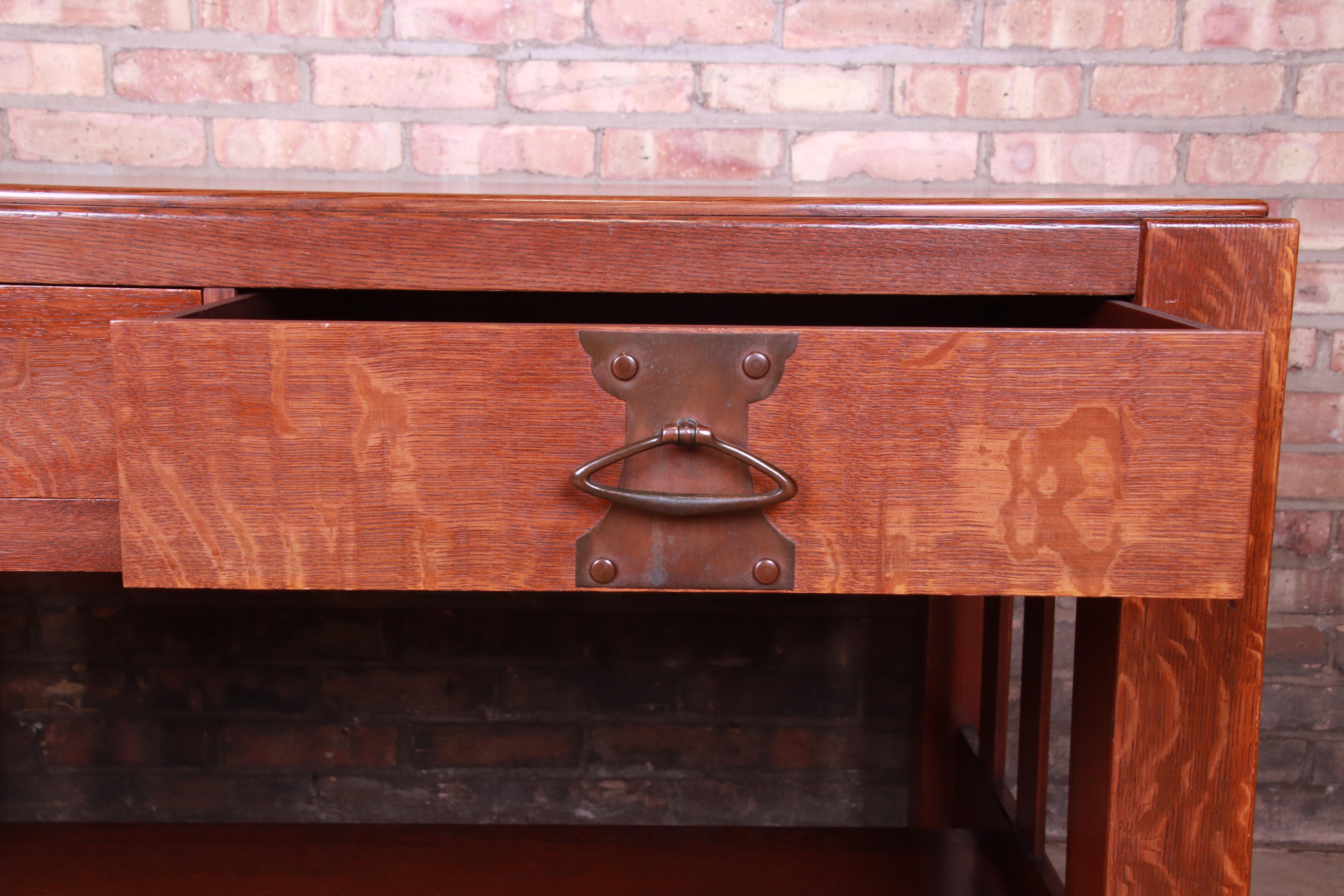 Gustav Stickley Attributed Mission Oak Arts & Crafts Desk or Library Table 1