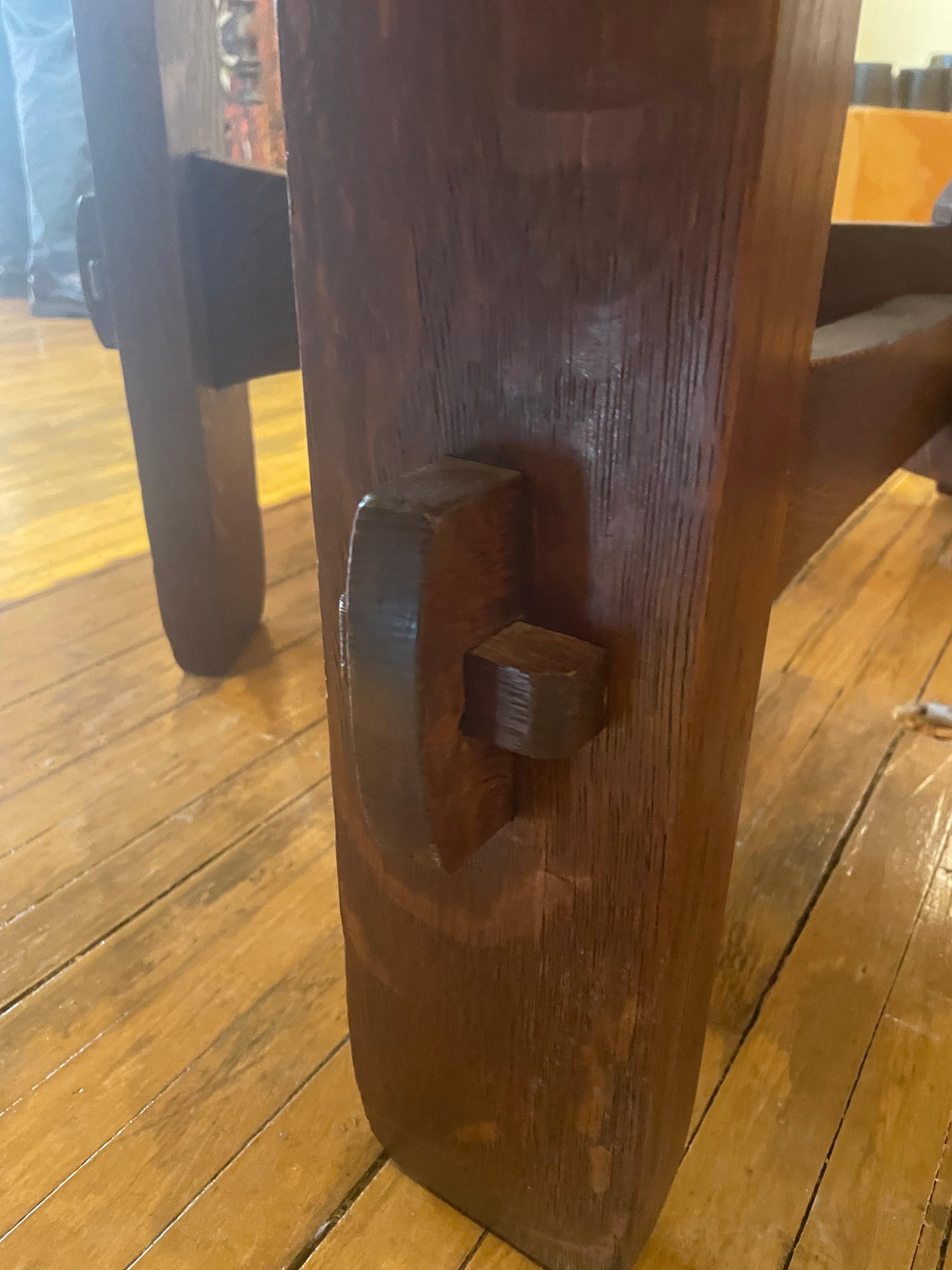 Gustav Stickley Early Library Table with Leather Top For Sale 2