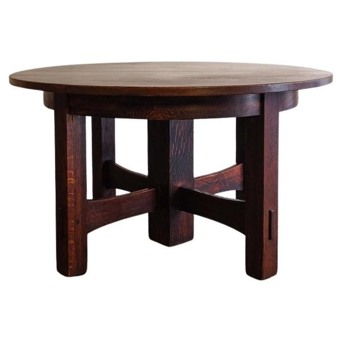 Gustav Stickley Expandable Oak Table For Sale