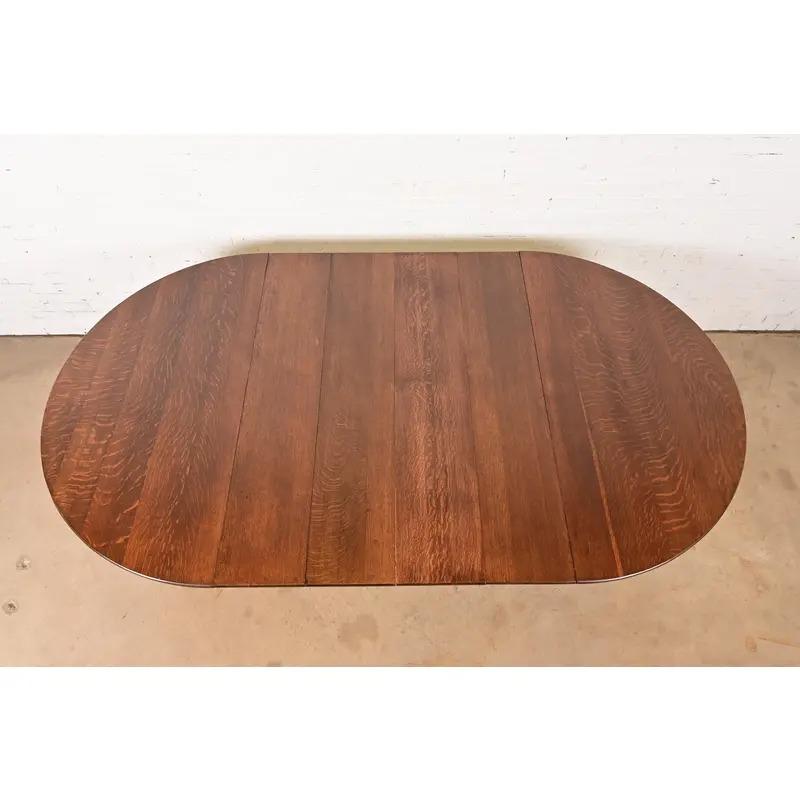 Table de salle à manger à rallonge Gustav Stickley Mission Arts & Crafts, nouvellement repeinte en vente 5