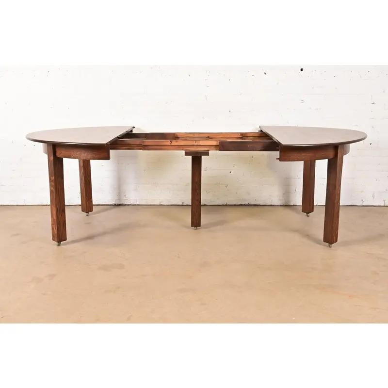 Table de salle à manger à rallonge Gustav Stickley Mission Arts & Crafts, nouvellement repeinte en vente 1