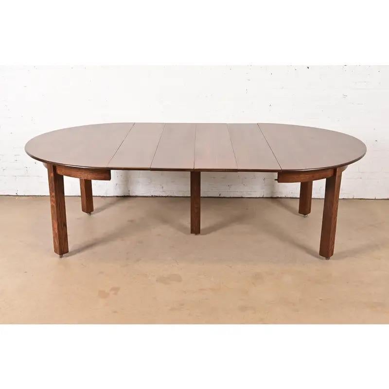 Table de salle à manger à rallonge Gustav Stickley Mission Arts & Crafts, nouvellement repeinte en vente 2