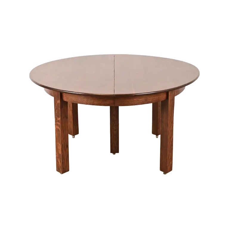 Table de salle à manger à rallonge Gustav Stickley Mission Arts & Crafts, nouvellement repeinte en vente