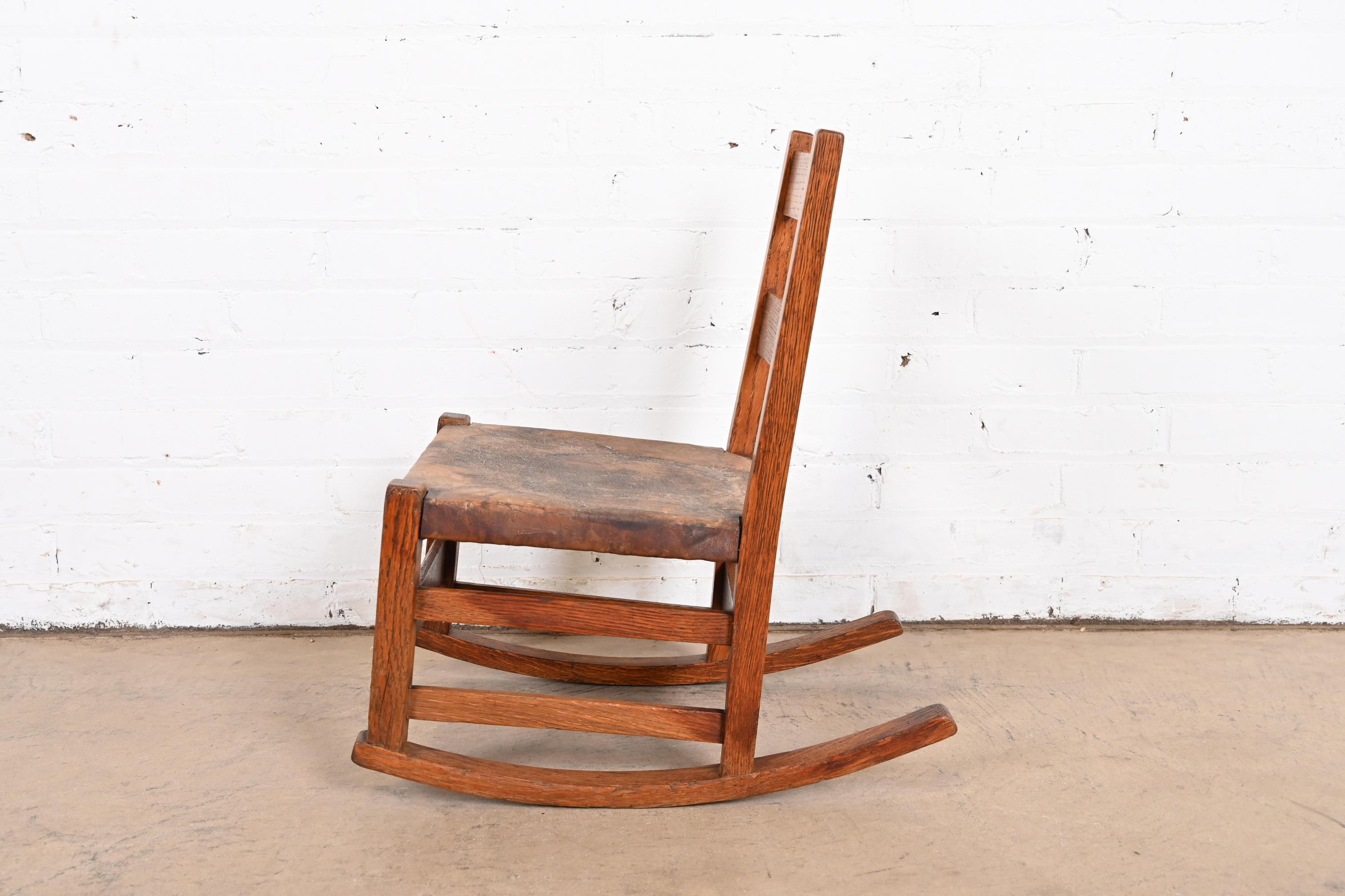 Gustav Stickley Mission Oak Arts & Crafts Child's Rocking Chair, Circa 1900 3