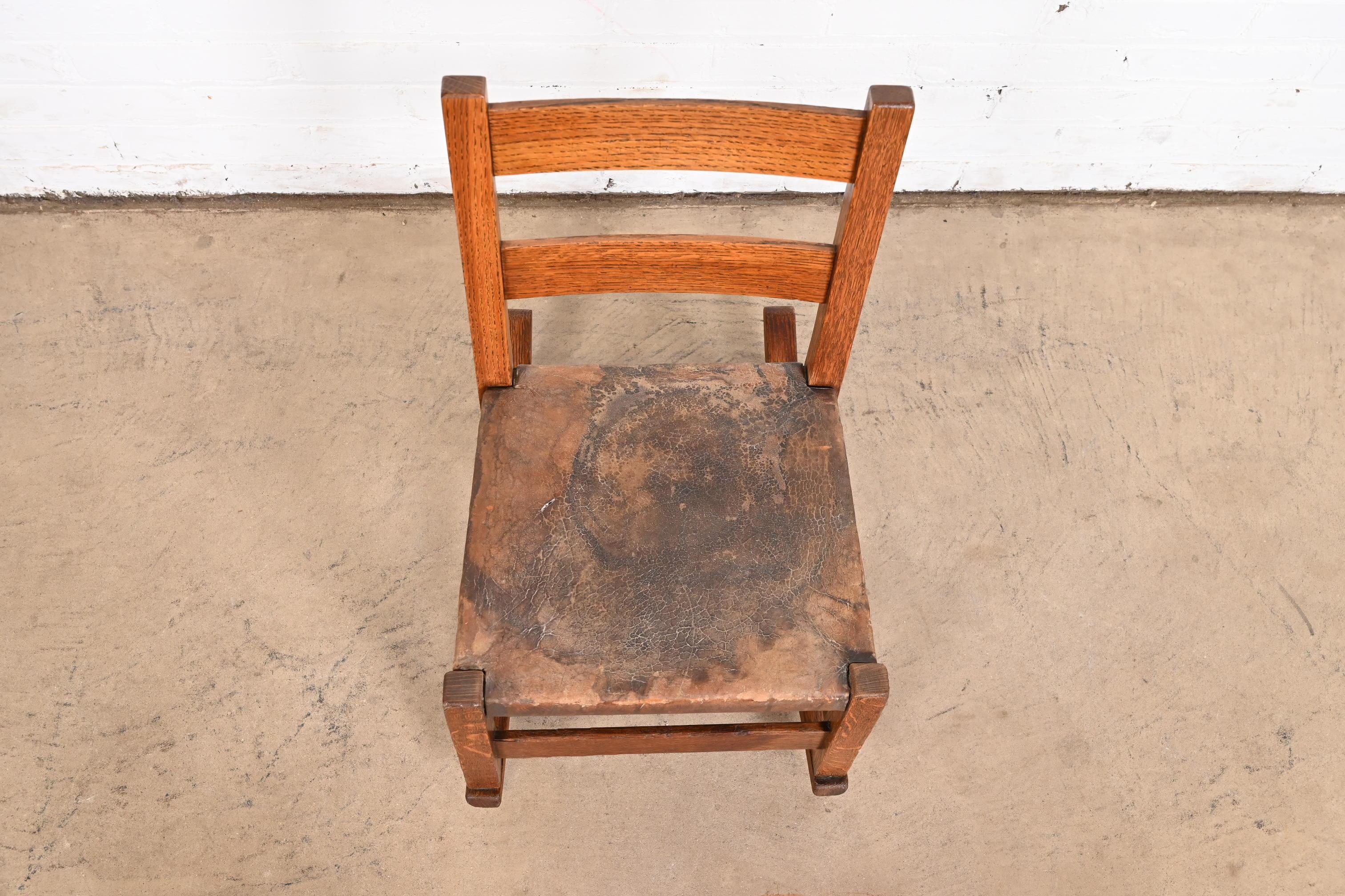 Gustav Stickley Mission Oak Arts & Crafts Child's Rocking Chair, Circa 1900 1