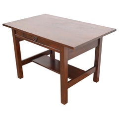 Scrivania o tavolo da biblioteca Mission Arts & Crafts di Gustav Stickley in Oak, CIRCA 1900