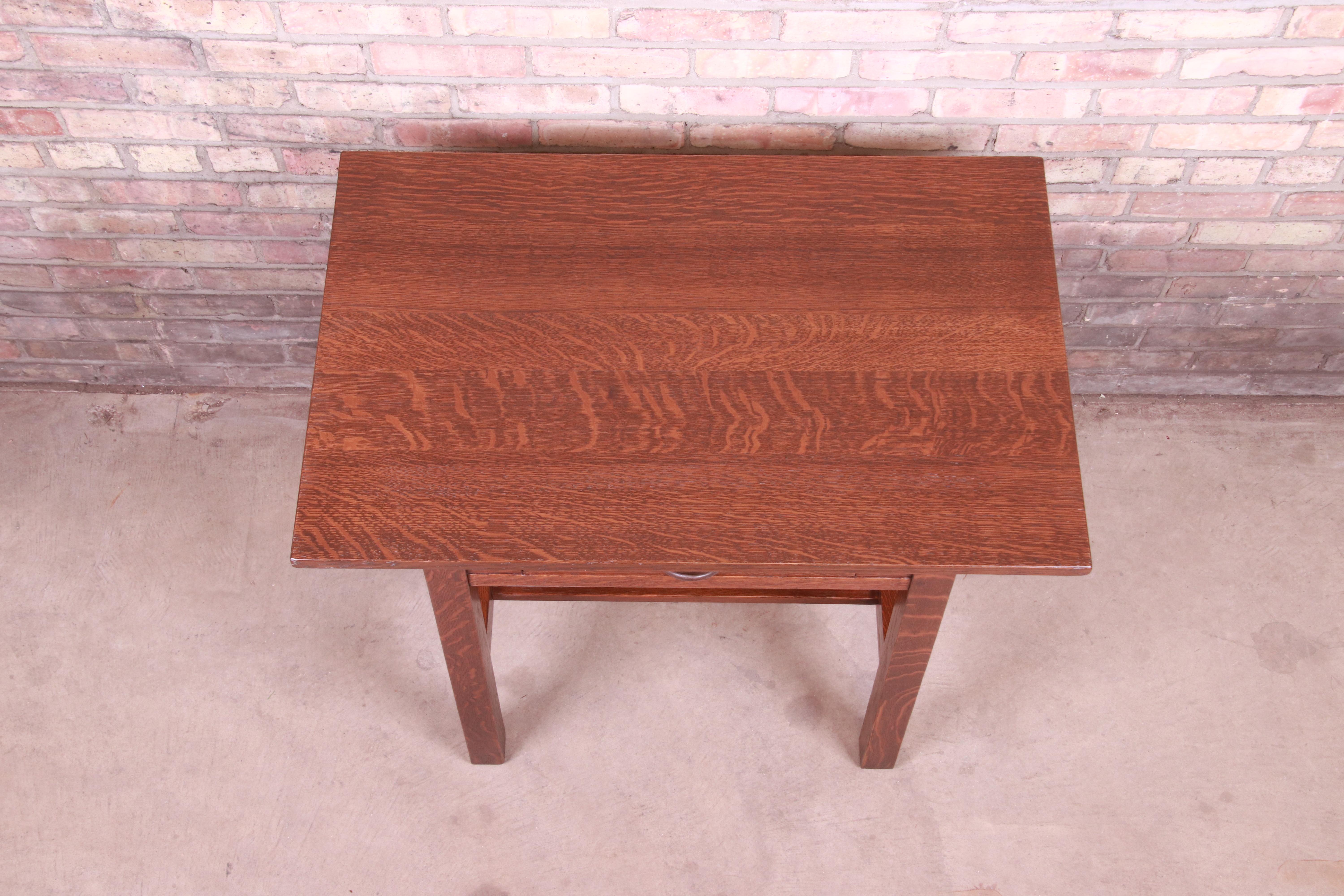 Gustav Stickley Mission Oak Arts & Crafts Desk or Library Table, Newly Restored 2
