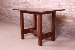 Gustav Stickley Mission Oak Arts & Crafts Desk or Library Table, Newly Restored
