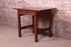Gustav Stickley Mission Oak Arts & Crafts Desk or Library Table, Newly Restored