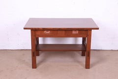 Gustav Stickley Mission Oak Arts & Crafts Desk or Library Table, Newly Restored