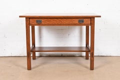 Gustav Stickley Mission Oak Arts & Crafts Desk or Library Table, Newly Restored