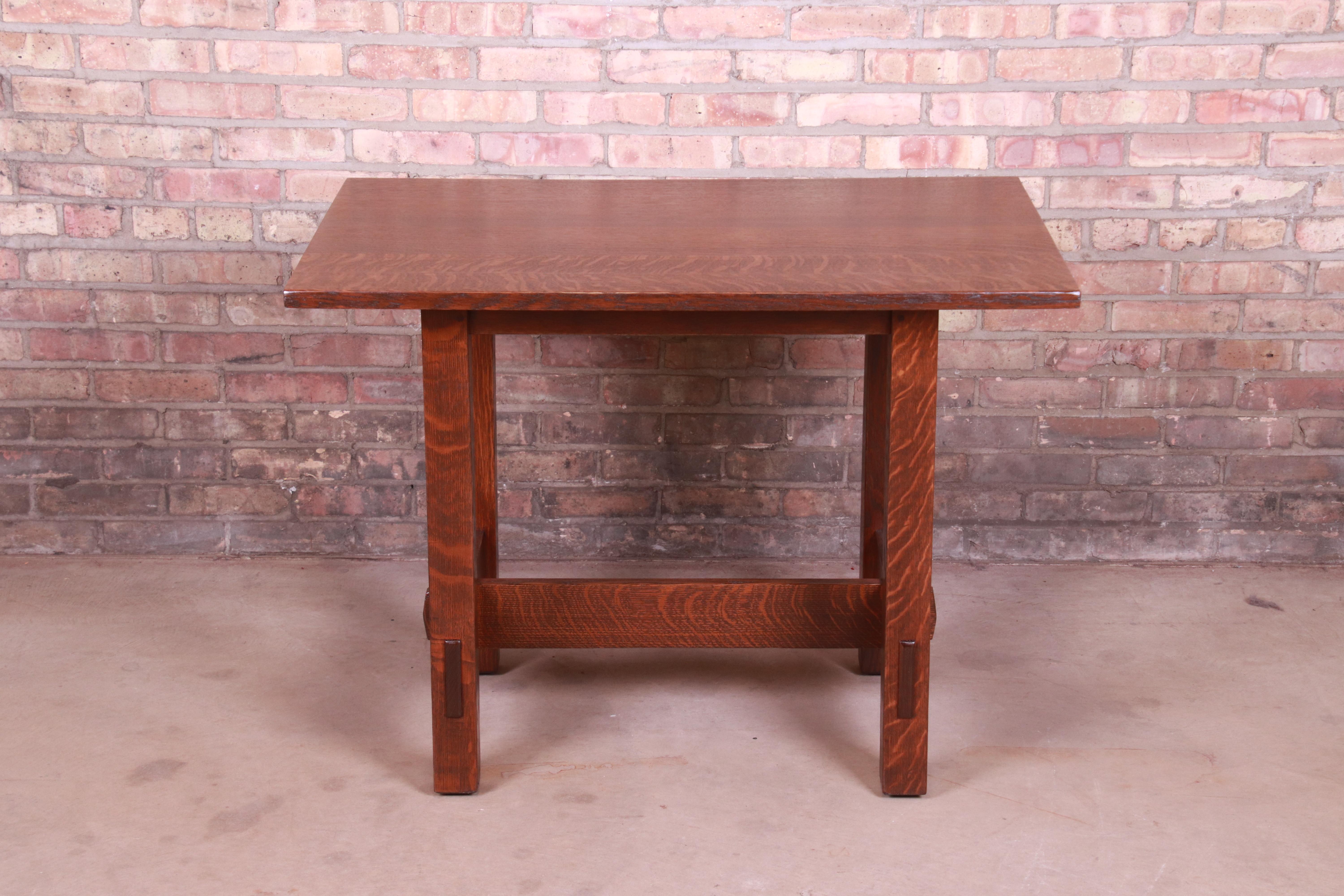 what aspects does this library table constructed in gustav stickley's craftsman workshop show