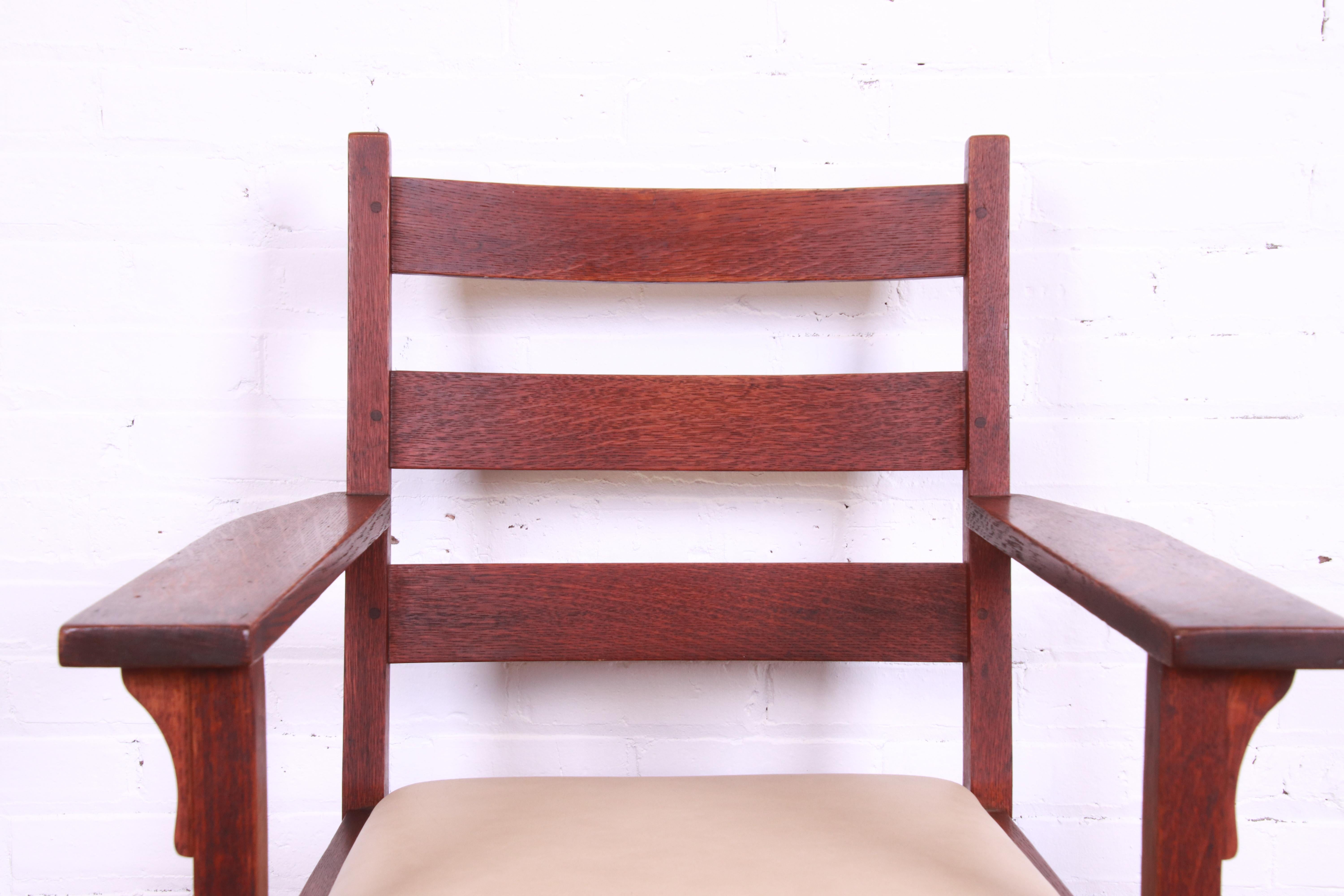 Gustav Stickley Mission Oak Arts & Crafts Dining Chairs, Circa 1900 8
