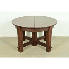 Gustav Stickley Mission Oak Arts & Crafts Dining Table, Newly Refinished
