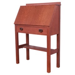 Gustav Stickley Mission Oak Arts & Crafts Drop Front Secretary Desk, Circa 1900