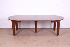 Gustav Stickley Mission Oak Arts & Crafts Extension Dining Table, Newly Restored