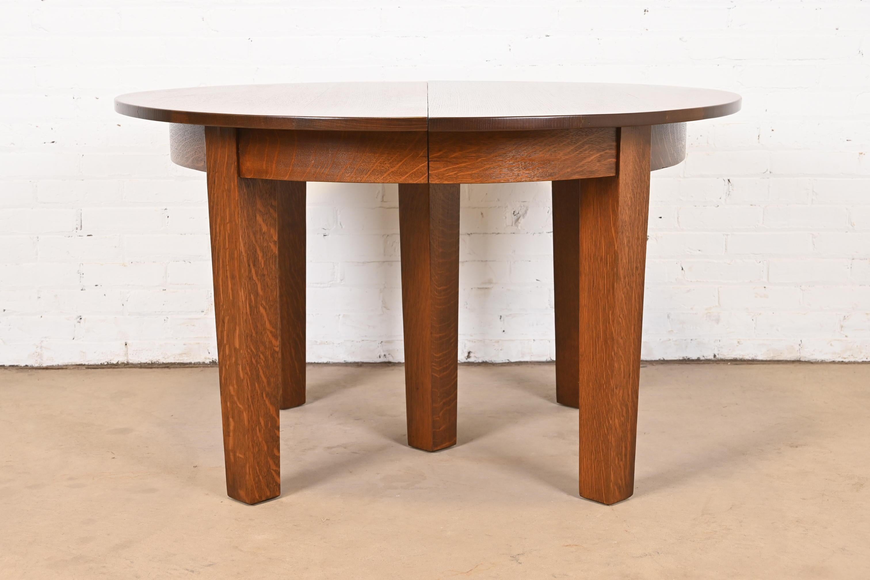 Gustav Stickley Mission Oak Arts & Crafts Extension Dining Table, Newly Restored For Sale 2
