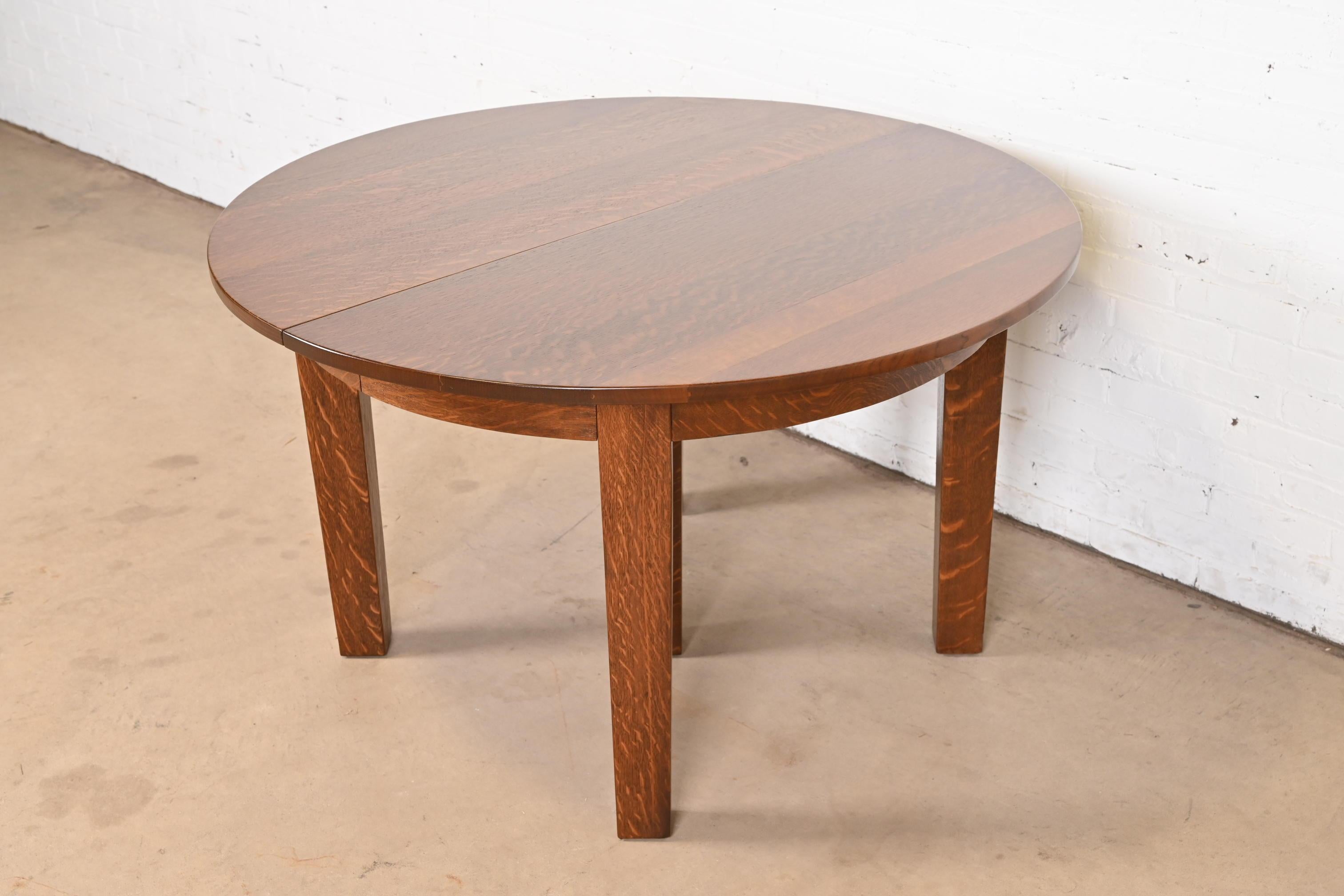 Gustav Stickley Mission Oak Arts & Crafts Extension Dining Table, Newly Restored For Sale 3