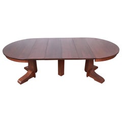 Gustav Stickley Mission Oak Arts & Crafts Extension Dining Table, Newly Restored