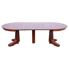 Gustav Stickley Mission Oak Arts & Crafts Extension Dining Table, Newly Restored