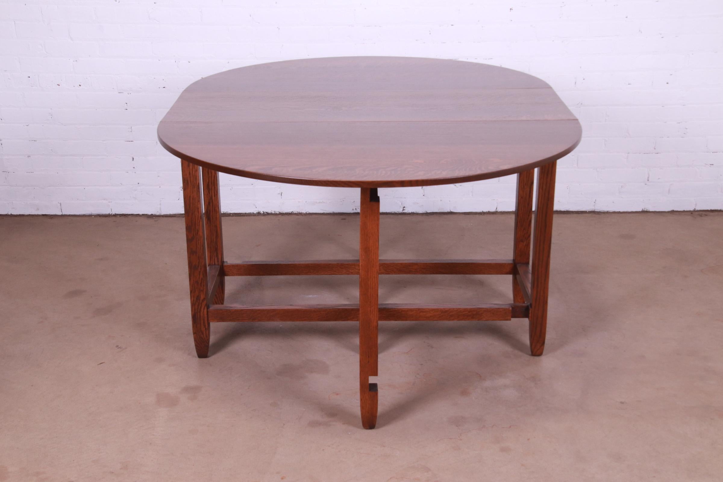 Gustav Stickley Mission Oak Arts & Crafts Gate Leg Drop Leaf Dining Table 2