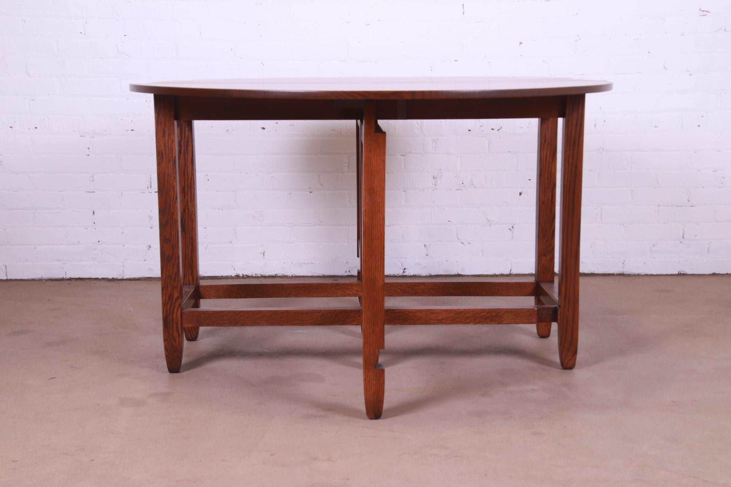Gustav Stickley Mission Oak Arts & Crafts Gate Leg Drop Leaf Dining Table 3