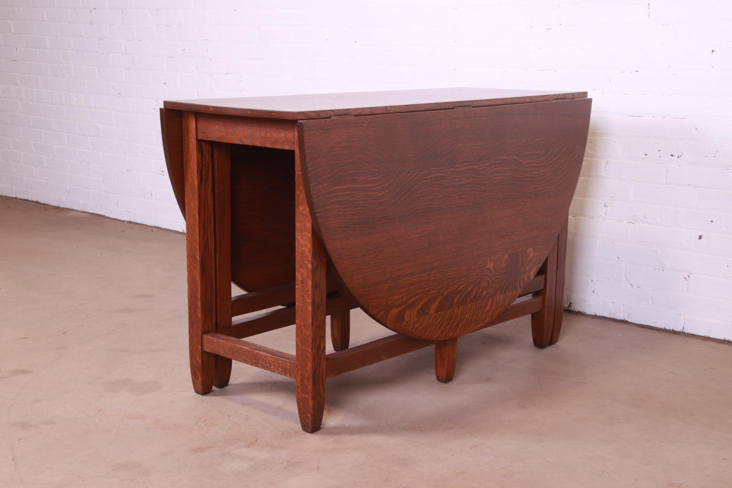 Gustav Stickley Mission Oak Arts & Crafts Gate Leg Drop Leaf Dining Table 4