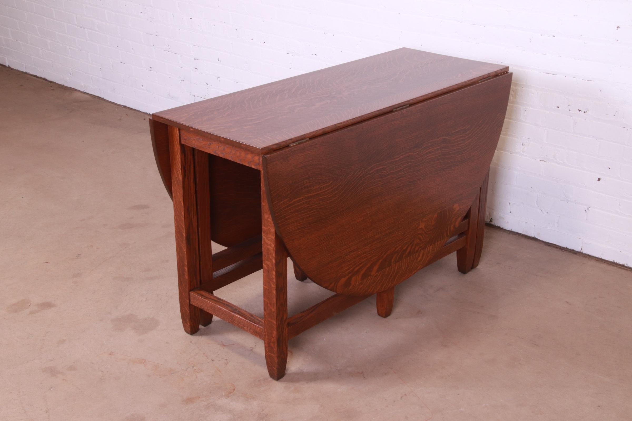 Gustav Stickley Mission Oak Arts & Crafts Gate Leg Drop Leaf Dining Table 5
