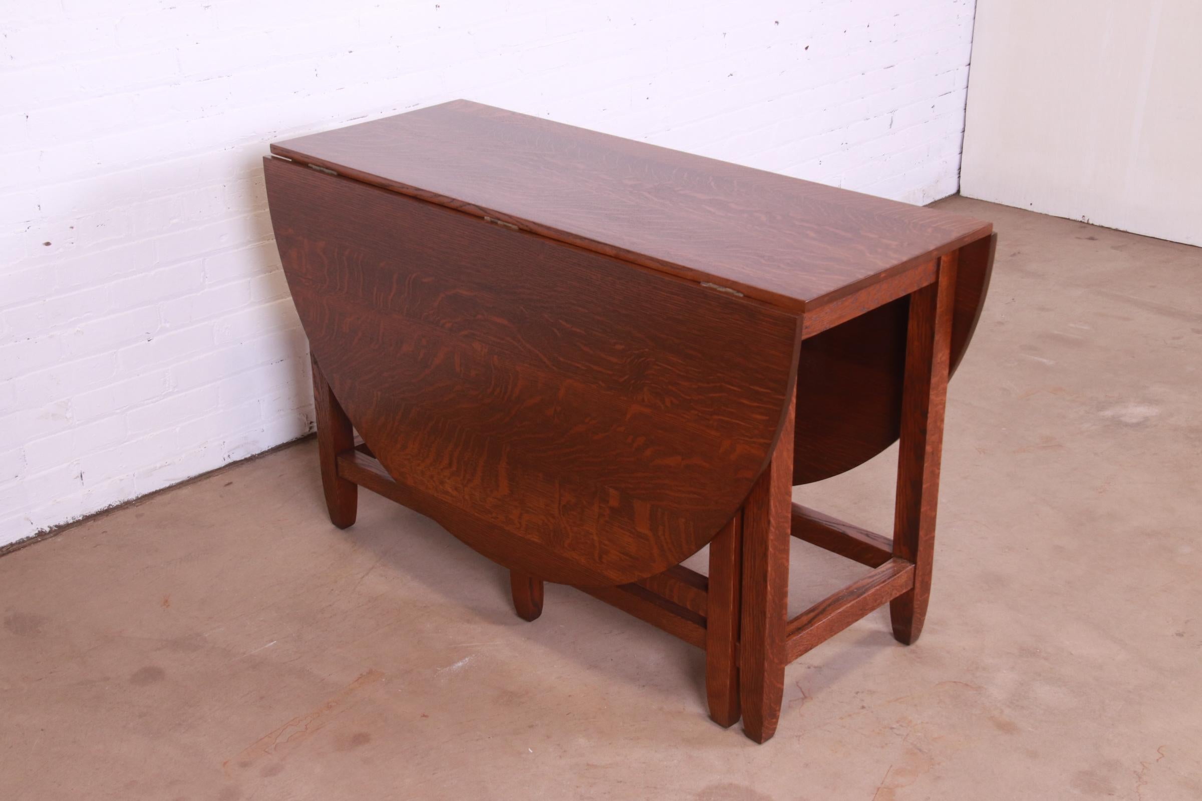Gustav Stickley Mission Oak Arts & Crafts Gate Leg Drop Leaf Dining Table 8